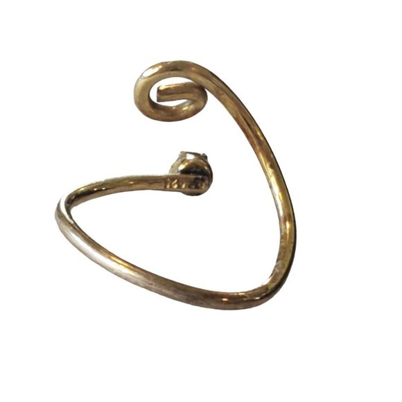 Vintage Gold Sterling Silver Wrap Ring Spiral Adjustable Boho Size 4.5 To 7 - Picture 7 of 17